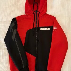 Ducati Men's Red and Black Full Zip Sweatshirt